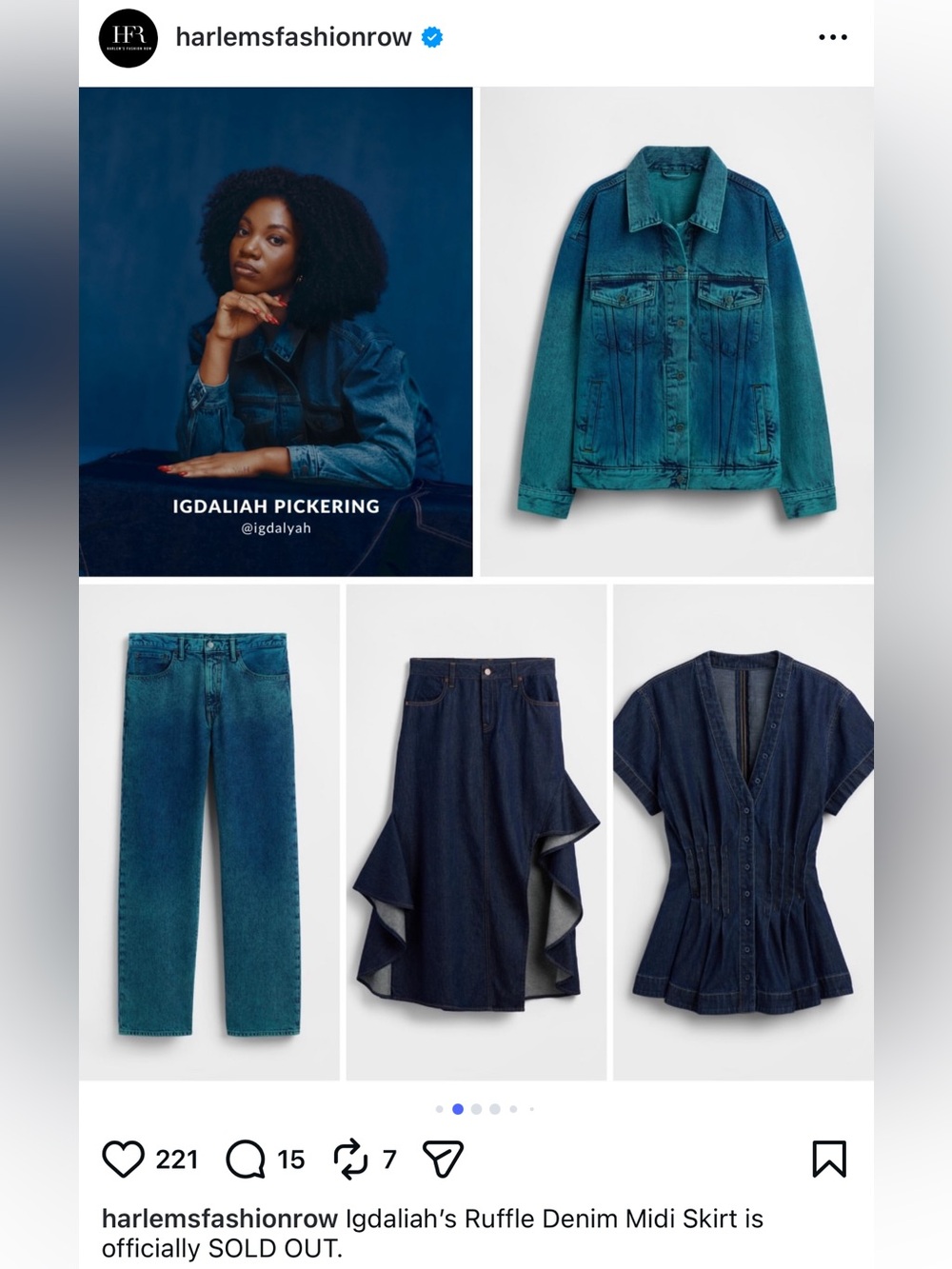 NWT! Gap × HFR Ruffle Denim Midi Skirt by IGDALYAH - Size 4 - Picture 4 of 8
